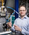 The ReMeSh project will develop an efficient method of converting CO2 from industrial sources, like biogas for example, so that it can be used in the natural gas grid. Here Michael Vedel Wegener Kofoed, researcher at the Department of Biological and Chemi