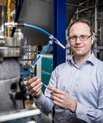 The ReMeSh project will develop an efficient method of converting CO2 from industrial sources, like biogas for example, so that it can be used in the natural gas grid. Here Michael Vedel Wegener Kofoed, researcher at the Department of Biological and Chemi